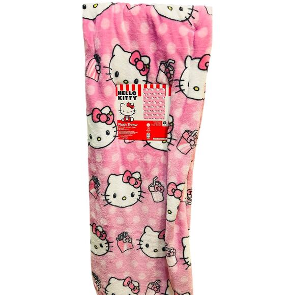 Hello kitty plush bucket with 50 x 70 adorable playful throw ,HK chalk and book - Picture 2 of 7